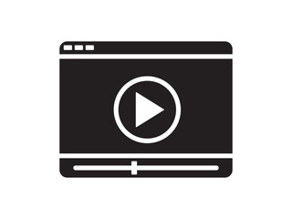 Poster - Movie video player vector icon, video icon vector, flat design best vector icon, simple design on an isolated background