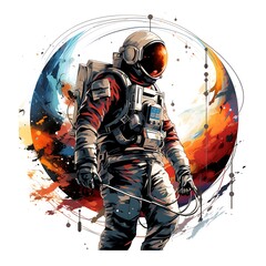 Poster - astronaut art illustration