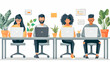 © senadesign - Digital Collaboration: Illustration of People Participating in a Virtual Meeting