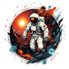 Poster - astronaut art illustration