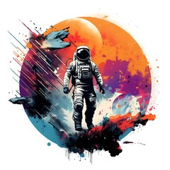 Poster - astronaut art illustration