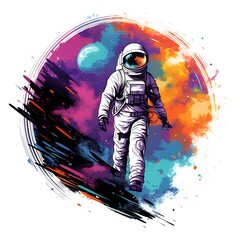 Poster - astronaut art illustration