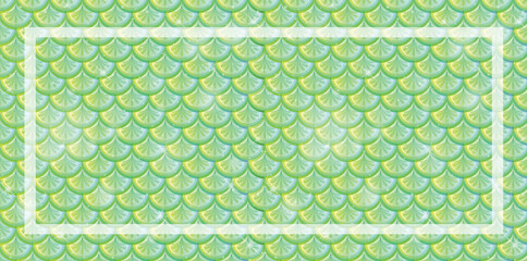 Sticker - Seamless scale pattern with decorative border design