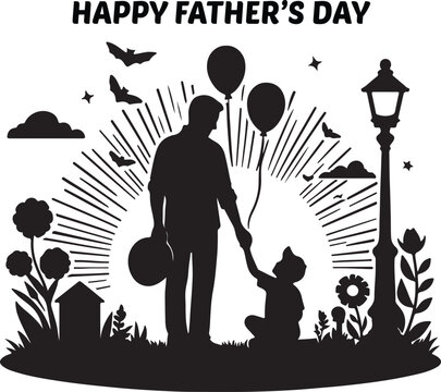 a black and white poster of a father and his daughter - Generative AI