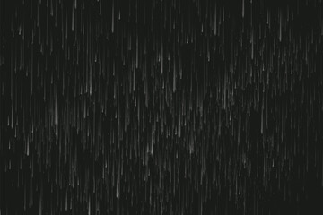 Rain on black. Vector rain texture. Abstract vector background