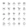 © realstockvector - Set icons for functional fabric, clothing. The outline icons are well scalable and editable. Contrasting vector elements are good for different backgrounds. EPS10.