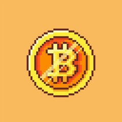 Bitcoin pixel art. Vector illustration design