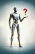 © Volodymyr - Android robot, pose 27. Robot holds the question mark