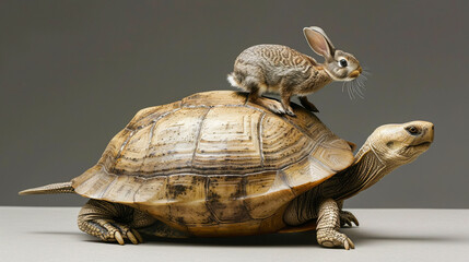 Wall Mural - Rabbit Rides on Turtle’s Back