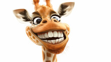 This Is A Cartoon Image Of A Giraffe's Face. 