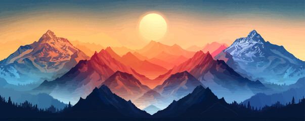 Wall Mural - Set of mountains illustration design vector