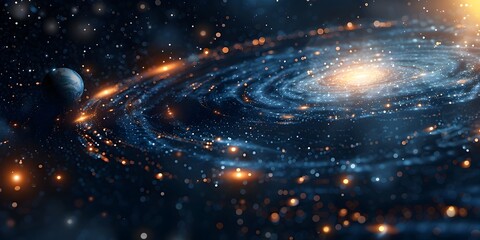 Wall Mural - mesmerizing cosmic dance of galaxies and celestial bodies in the vast universe