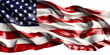 © Nice Seven - American flag is waving in the wind on white background