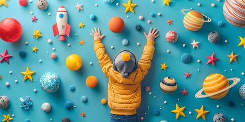 Wall Mural - space themed educational toy subscription box for curious minds