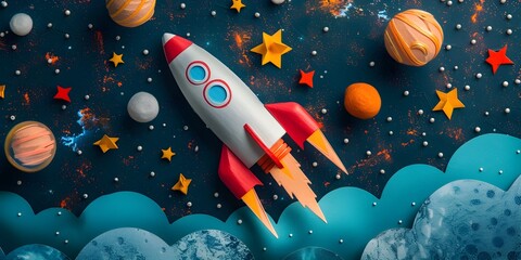 Wall Mural - subscription box delivering space themed educational toys and activities for budding explorers