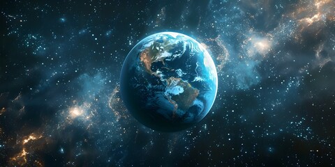 Wall Mural - breathtaking view of earth from the vast expanse of the cosmos showcasing the grandeur of space