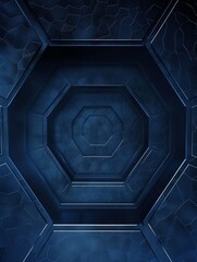 Poster - backdrop rendering 3d illustration space center radial placeholder texture background navy blue dark hexagonal three-dimensional abstract art business mobile phone concept connection