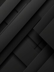 Poster - Minimalistic black dynamic background with diagonal lines, abstract dark geometric shape from paper with soft shadows background, top view, flat lay