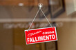 © BreizhAtao - Closed due to failure - Sign written in Italian