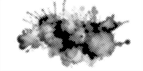 Poster - abstract black and white halftone background