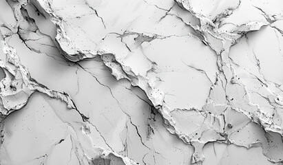 Canvas Print - White marble texture with cracks. Created with Ai