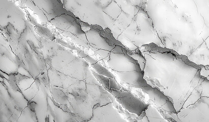 Canvas Print - White marble texture with cracks. White and grey natural stone background. Created with Ai
