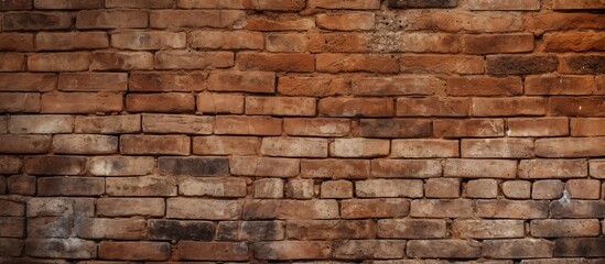 Poster - High quality photo of a brown textured brick wallpaper and background with ample copy space