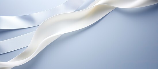 Poster - A body lotion with a delicate white ribbon displayed against a background that provides ample copy space
