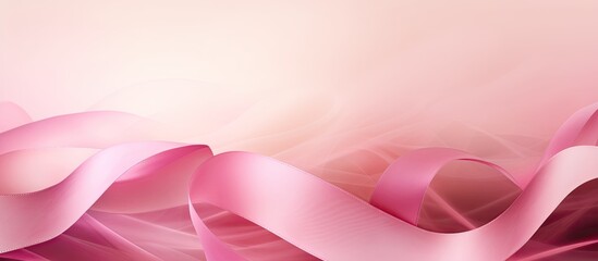 Aufkleber - Breast Cancer Awareness Ribbon on World Cancer Day viewed from above with ample copy space