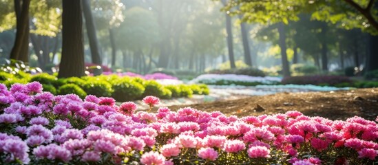 Poster - Kiritap presents a beautiful natural flower garden with a captivating copy space image