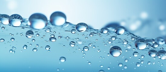 Poster - A refreshing image of clear blue water droplets. Creative banner. Copyspace image