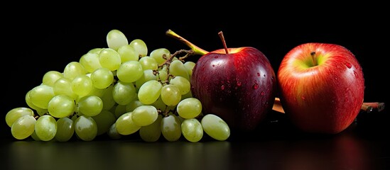 Poster - Fruits like grape and apple. Creative banner. Copyspace image