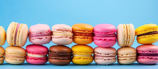 Aufkleber - A copy space image of vibrant macaroons against a bright backdrop