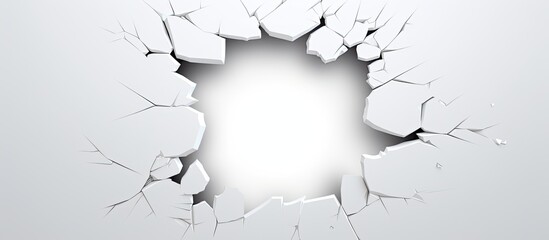 Leinwandbilder - An abstract white paper with a torn hole and rip providing a copy space image for text and featuring a clipping path