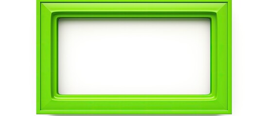 Poster - Trendy green plastic frame with a square shape designed for picture displays isolated on a white background with copy space image