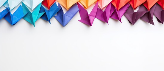 Aufkleber - A copy space image of origami paper set against a white background