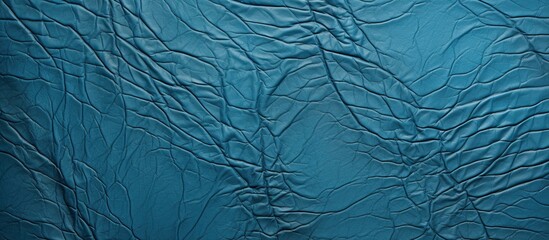 Poster - A background image with a wrinkled pattern and a blue leather texture showcasing a natural material Copy space image