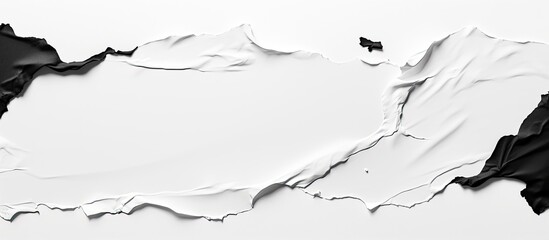 Aufkleber - Black and white torn paper isolated on a white background with copy space image