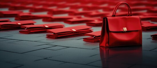 Leinwandbilder - Copy space image of red bags and a notebook