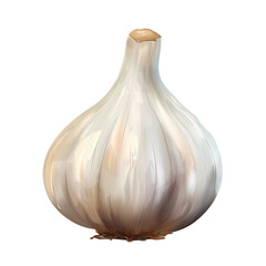 Wall Mural - A shiny photorealistic illustration of a garlic bulb