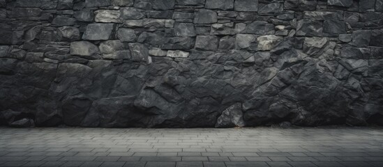 Aufkleber - A close up copy space image of a textured dark wall road and stones