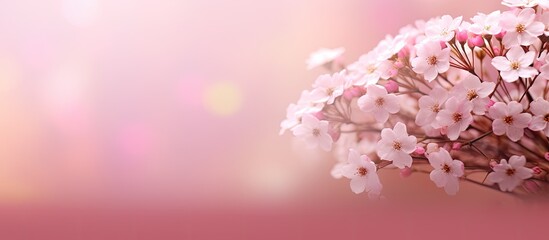 Aufkleber - Close up image of blurred pink floral background with Gypsophila flowers offering a copy space for creative use