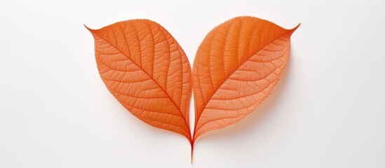 Poster - A heart shaped leaf design perfect for Valentine s Day stands alone on a white background creating a stunning copy space image