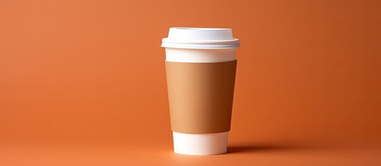 Aufkleber - A close up copy space image of a take out coffee cup isolated on a background