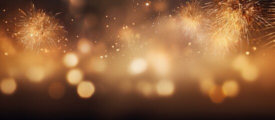 Poster - New Year s holiday background with abstract fireworks and available copy space
