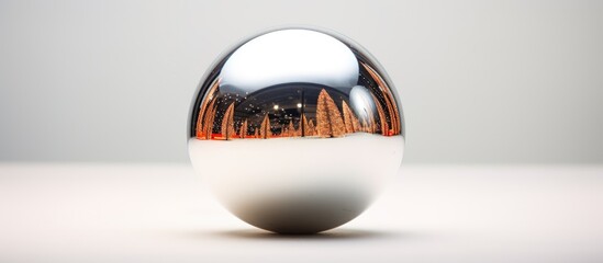 Aufkleber - A Christmas toy with a reflective surface is showcased on a white backdrop creating an image with empty space around it. with copy space image. Place for adding text or design