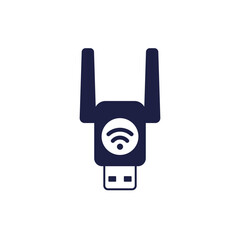 Canvas Print - usb Wi-Fi adapter icon on white