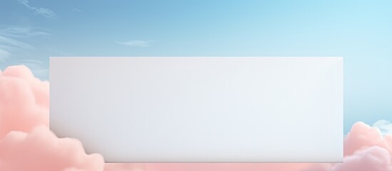 Aufkleber - Closeup of a vintage abstract sky cardboard craft with a light blue color paper background and a white and pink border This presentation template and mockup offers ample copy space for your design