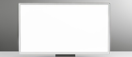 Poster - Front view of a computer display featuring a blank white screen providing ample space for copy space images