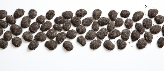 Poster - A copy space image of chia seeds set against a white background